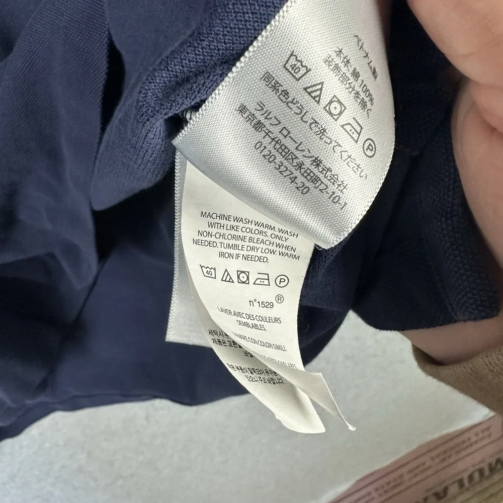 Ralph Lauren Polo Mens‎ Designer Long Sleeve Navy Polo Shirt XXL
